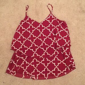 Red & white tank top